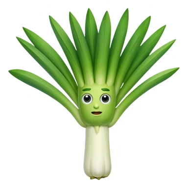 a leek with arms and eyes sticker