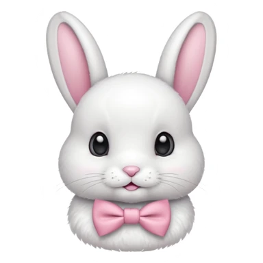 white bunny with pink bowtie sticker
