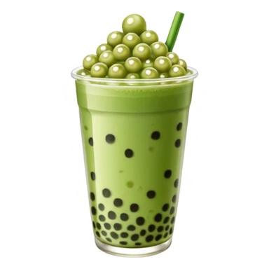 Matcha boba tea emoji sticker