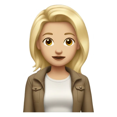 girl with blonde hair with a beige pocketbully sticker
