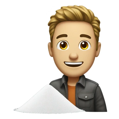 Very happy guy with a pile of salt. sticker