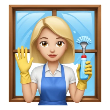 Femme nettoyant les fenêtres sticker