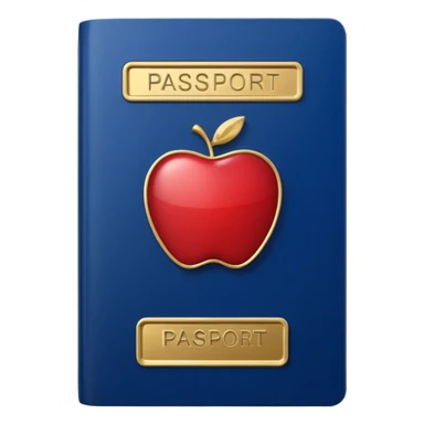 aesthetic british passport in the style of apple emoji sticker