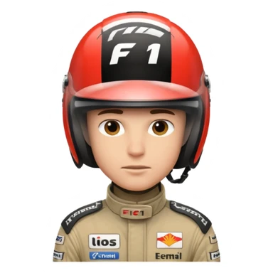 f1 driver with helmet on sticker