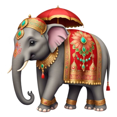Decorated Indian elephant – Cinematic Realistic Decorated Indian Elephant, depicted as a majestic elephant adorned with vibrant, ornate ceremonial decorations and rich, colorful fabrics, set against a festive Indian backdrop with warm golden lighting that highlights its cultural significance. sticker