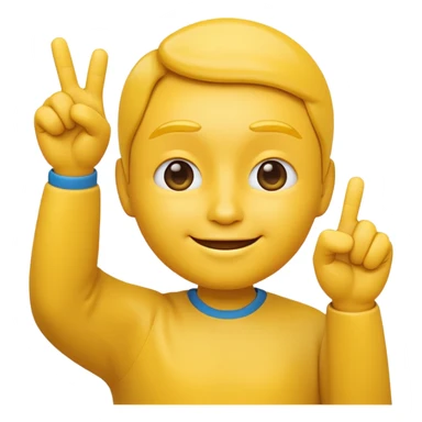 iOS-style 3D classic round yellow emoji face, confident smirk, half-closed eyes, both hands raised with thumbs pointing inward toward itself, expressing 'me' or 'I'." sticker