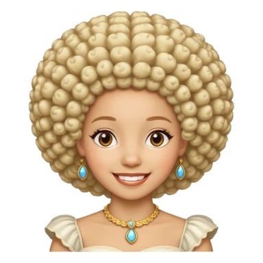 Afro white princess sticker