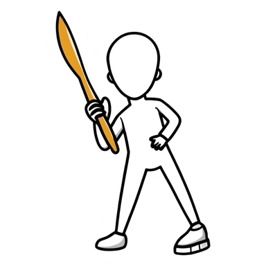 A paintbrush transforming into a metallic human silhouette, symbol of artistic identity sticker