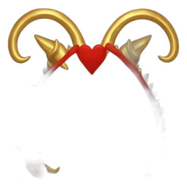 Red heart frame with gold horns sticker
