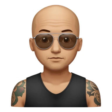   tattooed baldies with  sun glass sticker