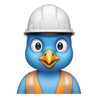 twitter bird wearing a hardhat sticker