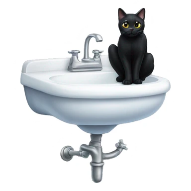 Black cat standing on a sink sticker