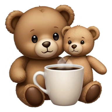 coffee with teddy bear sticker
