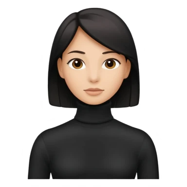 generate an ios genmoji of a black turtleneck sticker