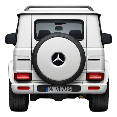 White Mercedes gwagon back sticker