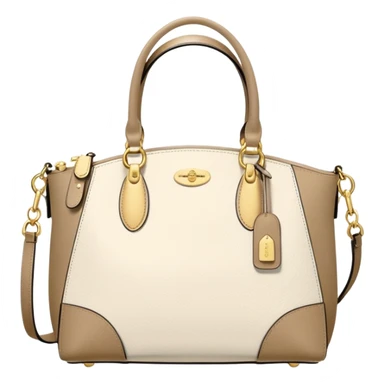 white beige coach handbag sticker