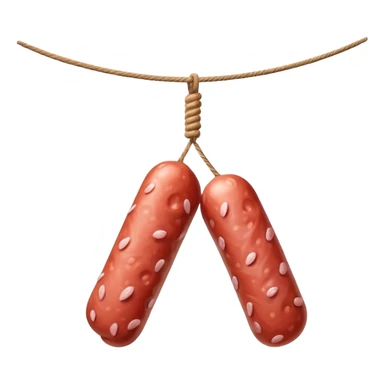 Salami hanging on a string sticker