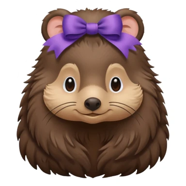 mole with hair ribbon sticker