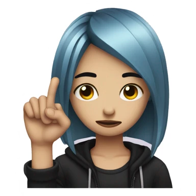 emo girl with a broken index finger sticker