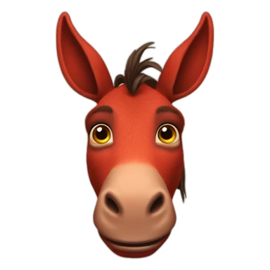 Red donkey from shrek with face tattoo sticker
