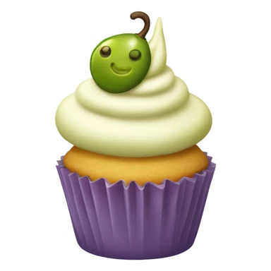 Vanilla cupcake with a pickle on top  sticker