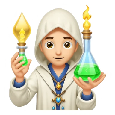 alchemist offering mysterious glowing vial sticker