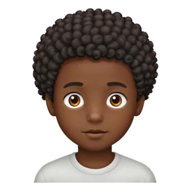 Black boy with a curly short hair and  sticker