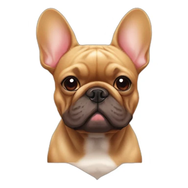 french bulldog dog old cheerful fat red same color sticker