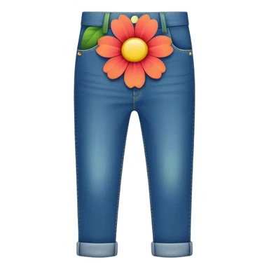 a flower wearing a pair of pants as its stem  sticker