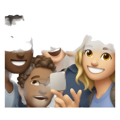 happy group selfie moment love sticker