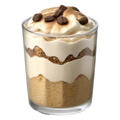 Toramisu overnight oats in a glass sticker