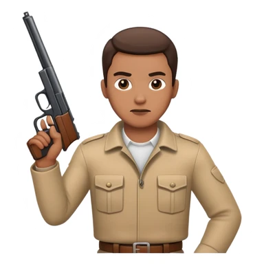 Man holding a gun sticker