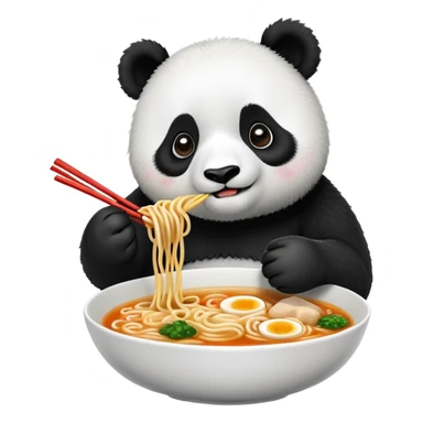 Panda with ramennoodles sticker
