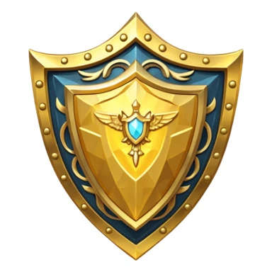fantasy magic heavenly golden shield low poly sticker