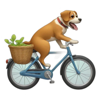 dog riding a bike sticker
