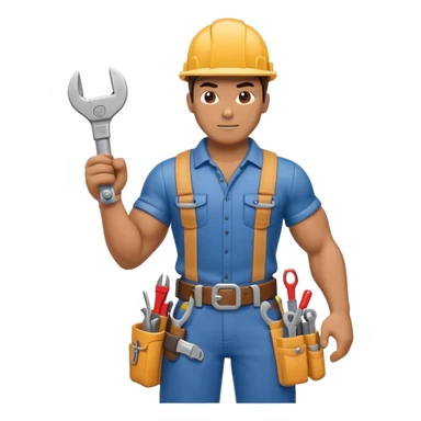 HVAC technician as an action figure logo sticker