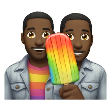 big gay black men eating a popsicle  sticker