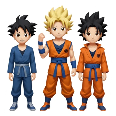Goku, Gojo, Madara, Ichigo together imoji sticker