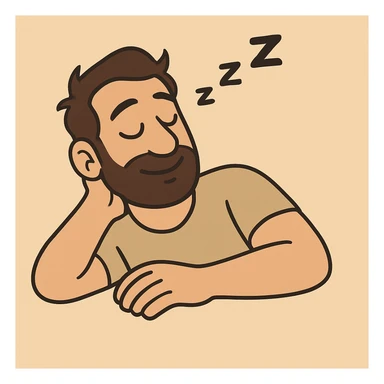 Remove the blanket so only the man is sleeping, keep the same style and pose as in the reference image. sticker