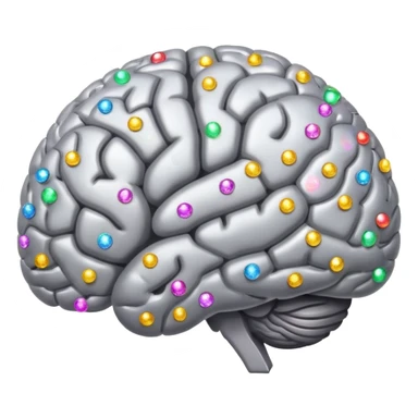 Brain with creativity colored sparkles around it sticker