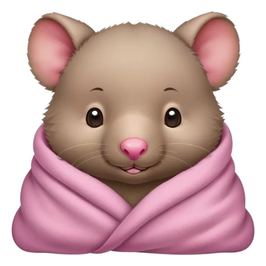 Cute baby wombat cozy in blanket sticker