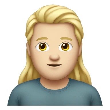 Obese, young male, long blonde hair sticker
