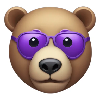 Purple bear head with a eyepatch on the left eye sticker