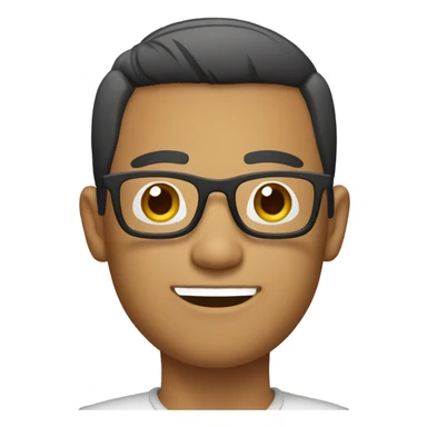 a developrt wih glasses, a trim cut hair asian color fiipino sticker