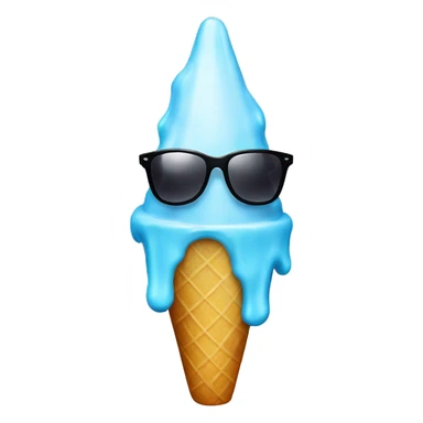 an ice cone with a smiley face and sunglasses sticker