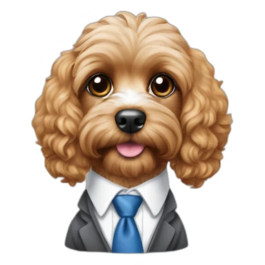 cavapoo dog in business attire sticker