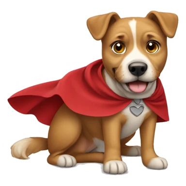 dog wearing cape sticker