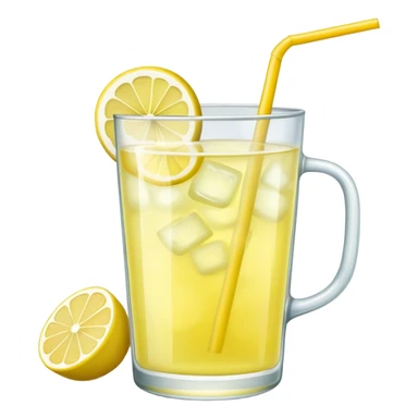 glass of lemonade with lemon slice and straw sticker