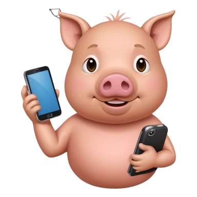 Pig calling me on a phone with the name John pork sticker