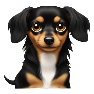 Black and tan long haired chiweenie  sticker